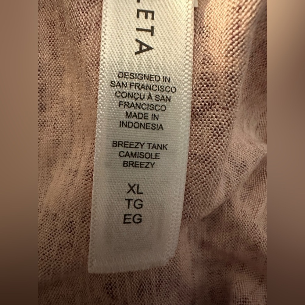 Athleta Women's Breezy Tank Top Micro Cheetah Bashful Rose XL NWOT - Picture 5 of 6